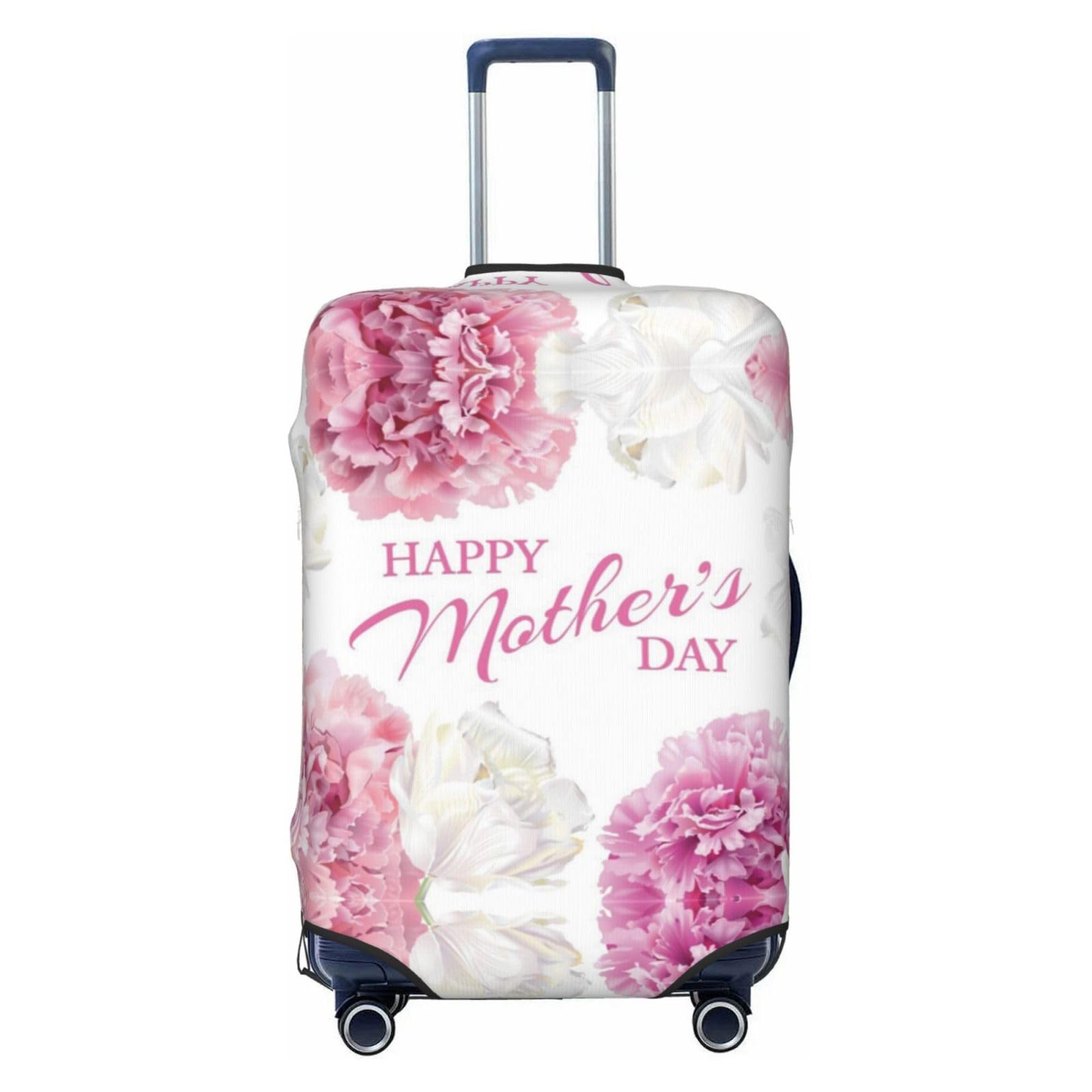 Miniks Reisegepäckhülle mit Aufschrift "Happy Mother's Day", strapazierfähig, passend für 45,7 - 81,3 cm große Gepäckstücke, Schwarz, Large