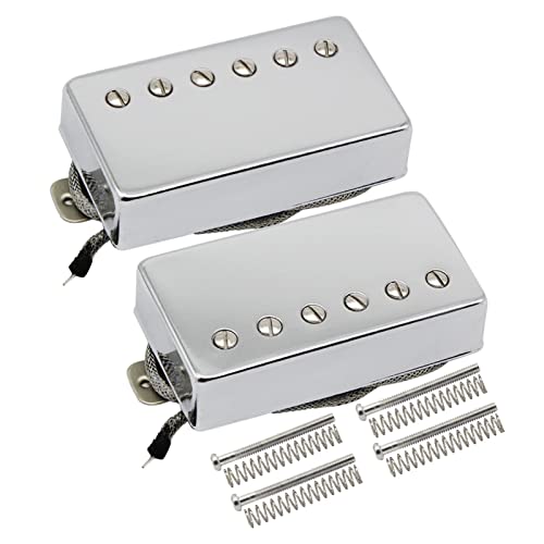 ZENGXUE Set Aus Alnico 5 Humbucker Pickup E-Gitarren Hals & Steg Pickups Humbucker Tonabnehmer Set (Color : Silver)