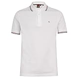 Merc of London Herren Card – Polo – Uni – kurzärmlig – Gr. XXX-Large, Weiß (Weiß/Rot)