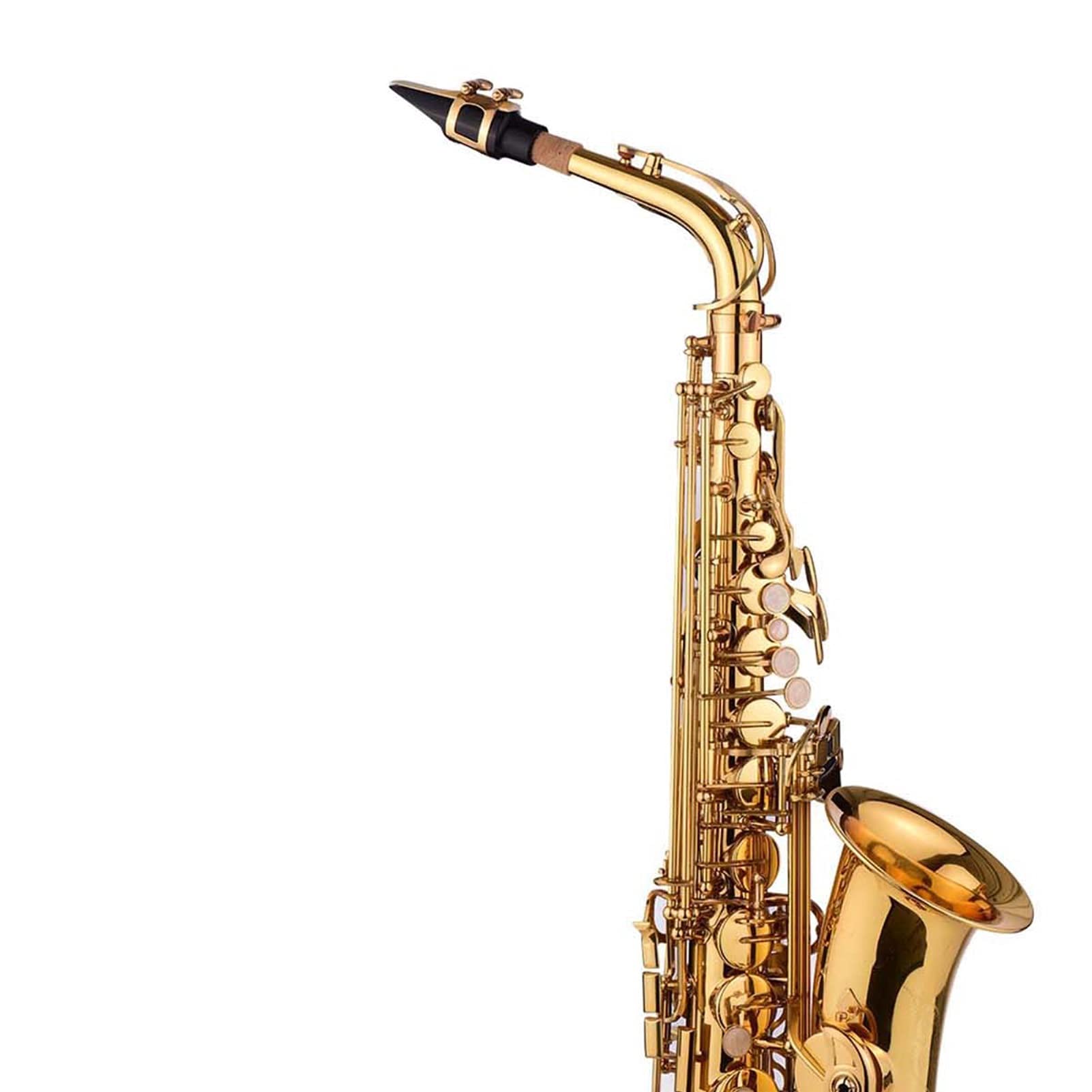 EB Altsaxophon Messing Body Shell Keys Holzwind Instrument Tragetasche Handschuhe Stoffbürste Sax Hals-Träger