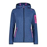 CMP - Damen Knit-Tech Jacke mit Fester Kapuze, Provence-Blue, 46 DE