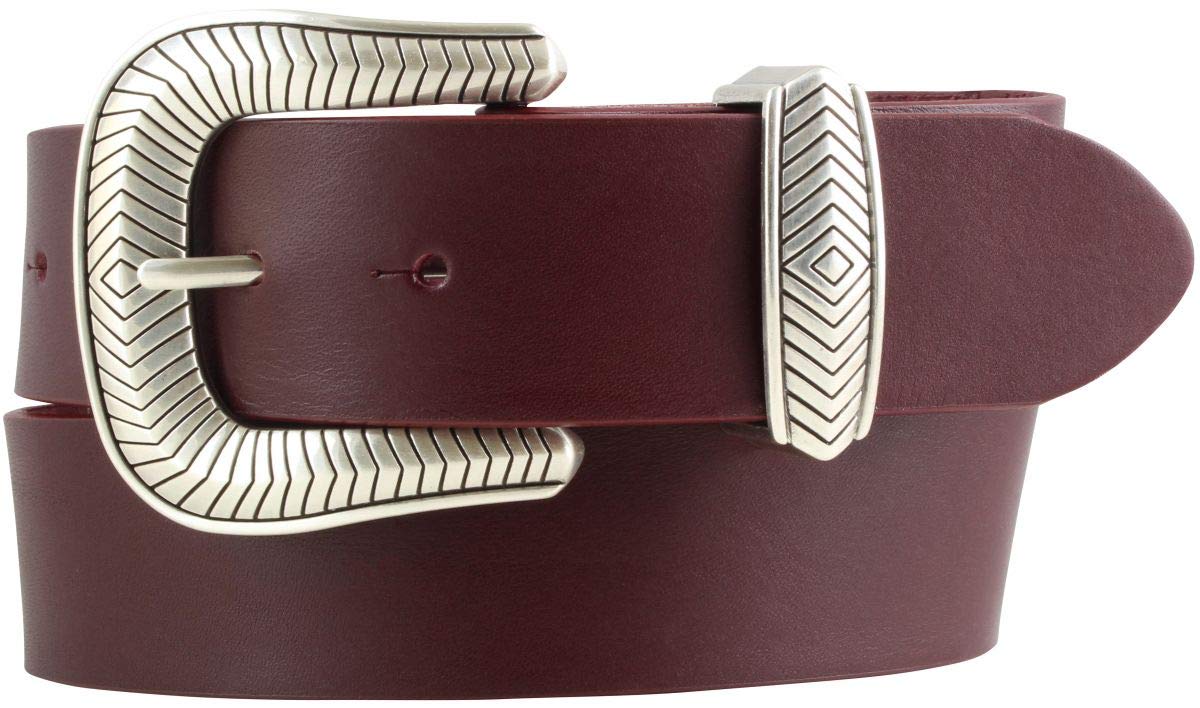 BELTINGER Designer-Gürtel aus Vollrindleder mit Metall-Schlaufe 4 cm | Jeans-Gürtel für Damen Herren 40mm | Bordeaux 100cm