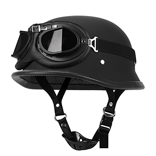 BGMKE Jet Motorrad Helm ECE Zertifiziert Motorrad Halbhelme Mit Visier UV Schutzbrille,Motorradhelm Open Face Helme Für Herren Damen,Retro Style Motorrad Roller Halbes Jet Helm