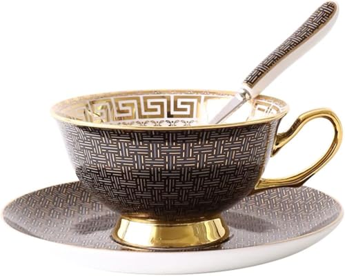 Japanische Teeservices, Porzellan-Tasse und Untertasse aus Knochenporzellan, 3-teilig, Japanisches Teeservice, Kaffeetasse, Untertasse und Löffel, grün