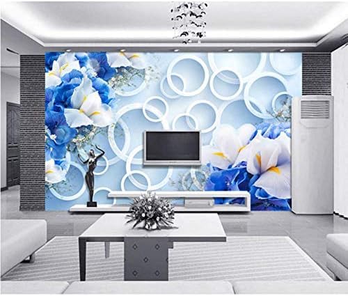 XLMING Fantasy Fashion Blaue Blume 3D Tapeten Home Esszimmer Sofa Schlafzimmer Wohnzimmer TV Hintergrund-250cm×170cm