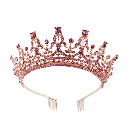 AIHEDOUJ Kristallkrone und Tiara mit Kamm für Frauen, Braut, Hochzeit, Haarschmuck, Brautkronen, Tiaras, Hochzeit, Kopfschmuck, Damen-Diadem (Größe: 26), Stirnbänder (Größe: 30)