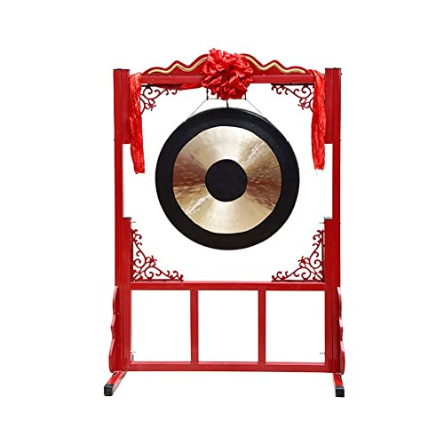 DOOKAA Chinesischer Gong Gong Mini-Gong Percussion-Handgong | Gong-Schlaginstrument für Kinder | Handgong Schlaginstrument 30CM Handgong, Schlägel, rotes Seil, Feiergong(Color:30cm,Size:)