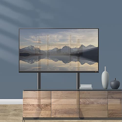 VSULZVNU Universal-TV-Ständer, universeller Boden-TV-Ständer mit Halterung für 140-254 cm (55-100 Zoll) Fernseher, höhenverstellbar, platzsparend, Eck-TV-Ständer, max. VESA 900 x 600 mm, Schwarz