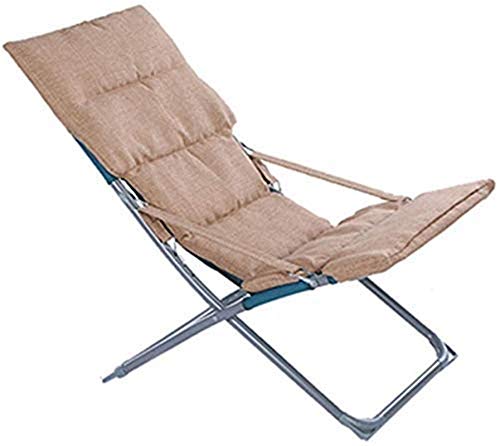 SLOKFV5 Leichte Campingstühle, Liegen, Klappstuhl, Outdoor-Stuhl mit 3 Geschwindigkeiten, tragbare Sonnenliege für den Strandbalkon mit Baumwollpolster/Blau