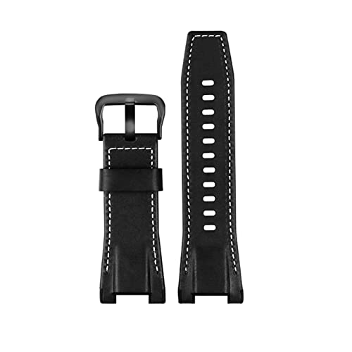 YIHANSS Uhrenarmband für GST-S100G / S110 / S130L / W100G / W110 / 210B / 400G / 410 / Armband 26 x 14 mm Lederarmband (Farbe: Schwarz Weiß Schwarz, Größe: 26 x 14 mm)