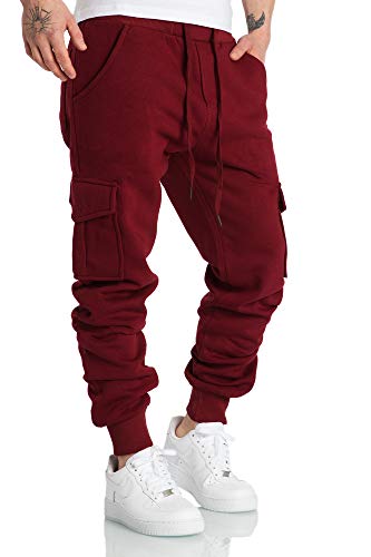 Amaci&Sons Herren Cargo Jogginghose Sporthose Sweatpants Jogger Trainingshose 2016 Bordeaux 3XL