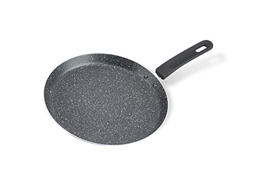 Pancake Pfanne 26 cm, Crepe Pfanne Induktion - Aluminium mit Keramik-Marmor-Beschichtung, Pfannkuchen Pfannen für Gas-, Elektro- und Induktionsherde (Keramik-Marmor_2)