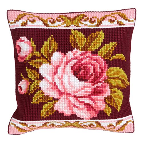 Collection D 'Art 40 x 40 cm Romantic Rose 5,1 cm Kissen Kreuzstich