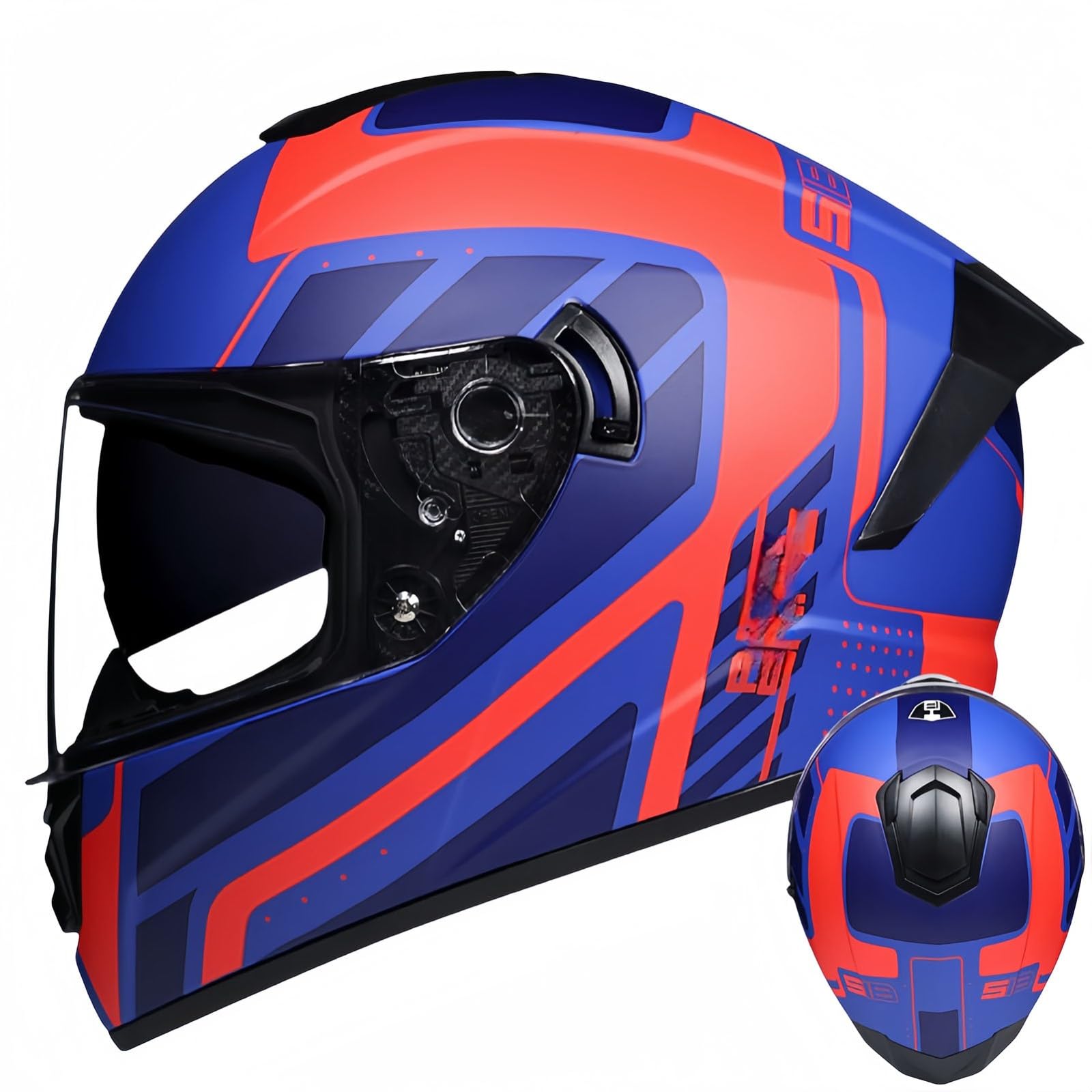 Integralhelm Mit Klappmechanismus, Modularer Motorradhelm, Integriertes Motorrad-Doppelvisier Für Männer Und Frauen, Straßenradhelm, Rennmopedhelm, DOT/ECE-Zulassung E,M57-58CM