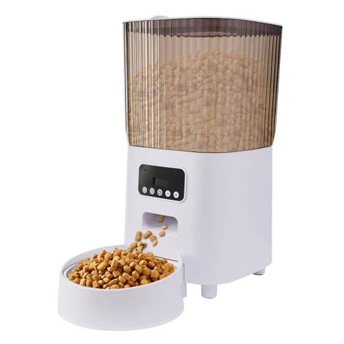 5L Futterautomat Katze Automatischer Futterspender Pet Feeder mit Timer 1-9 Mahlzeiten pro Tag Futterspender für Katzen Hunde Großkalibriger Kornauswurf für Kleine bis Mittlere Haustiere