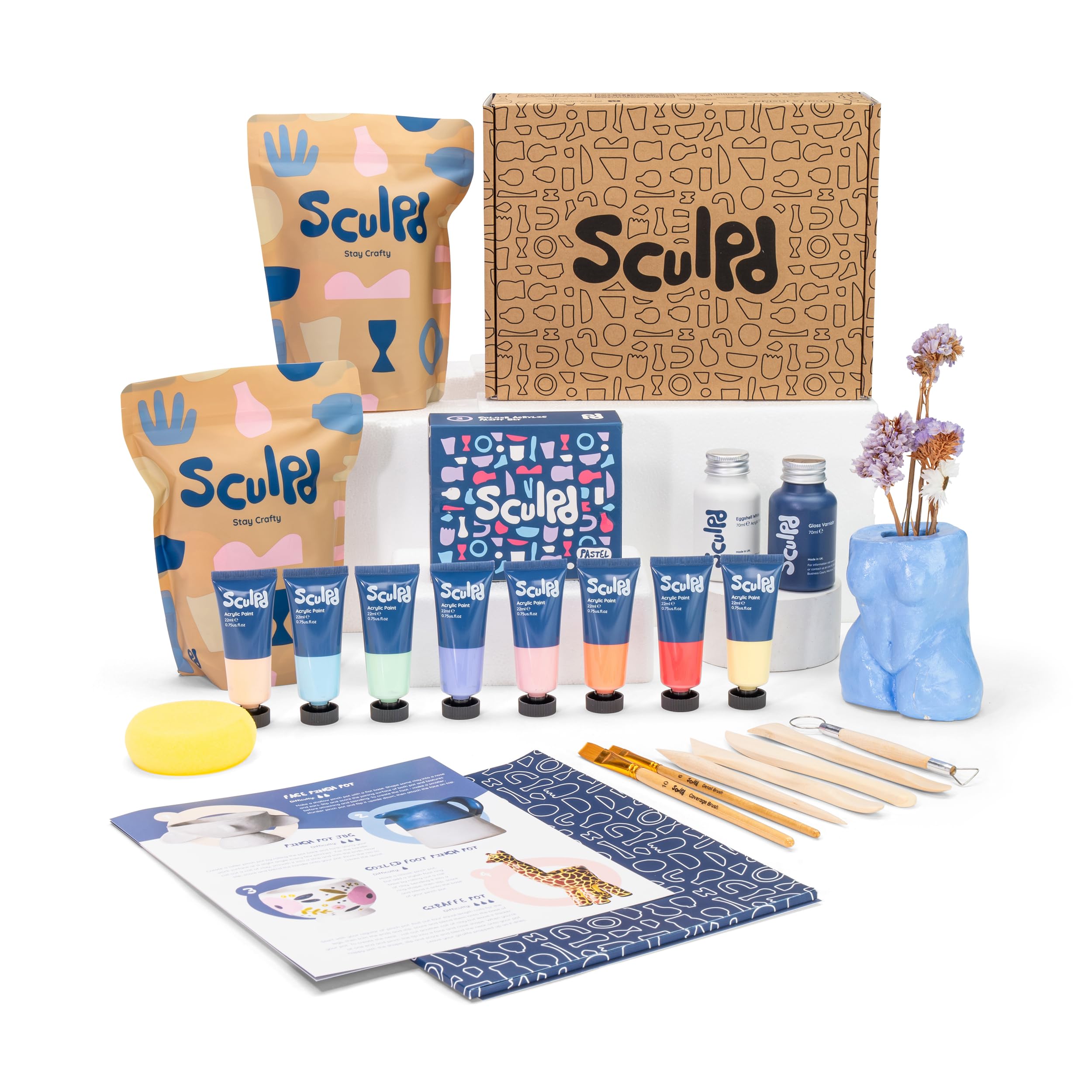 Sculpd Kit & Pastel Paint Set Pottery Bundle