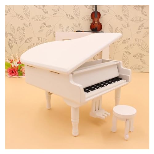 Miniatur-Flügelmodell Mit Musik-Mini-Musikinstrument Musikinstrumente Miniatur (Color : White)