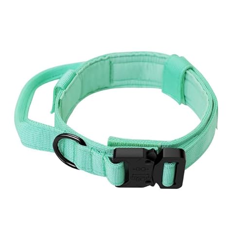 Hundehalsband Trainingshalsbänder Design Hundehalsband für große Hunde Militärisches Hundehalsband für mittelgroße und große Hunde Heimtierbedarf-Halsband-Cyan,L(45-55cm)