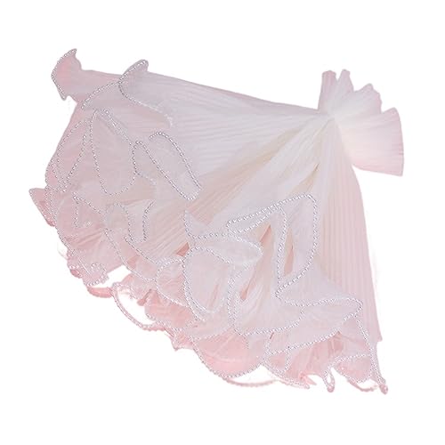 Blumen Geschenkpapier 5 Yards Wave Mesh Garn Blume Geschenkpapier DIY Kunst Hochzeit Party Valentinstag Dekor Blumenstrauß Geschenkverpackung Spitzengaze(Pearl border white)