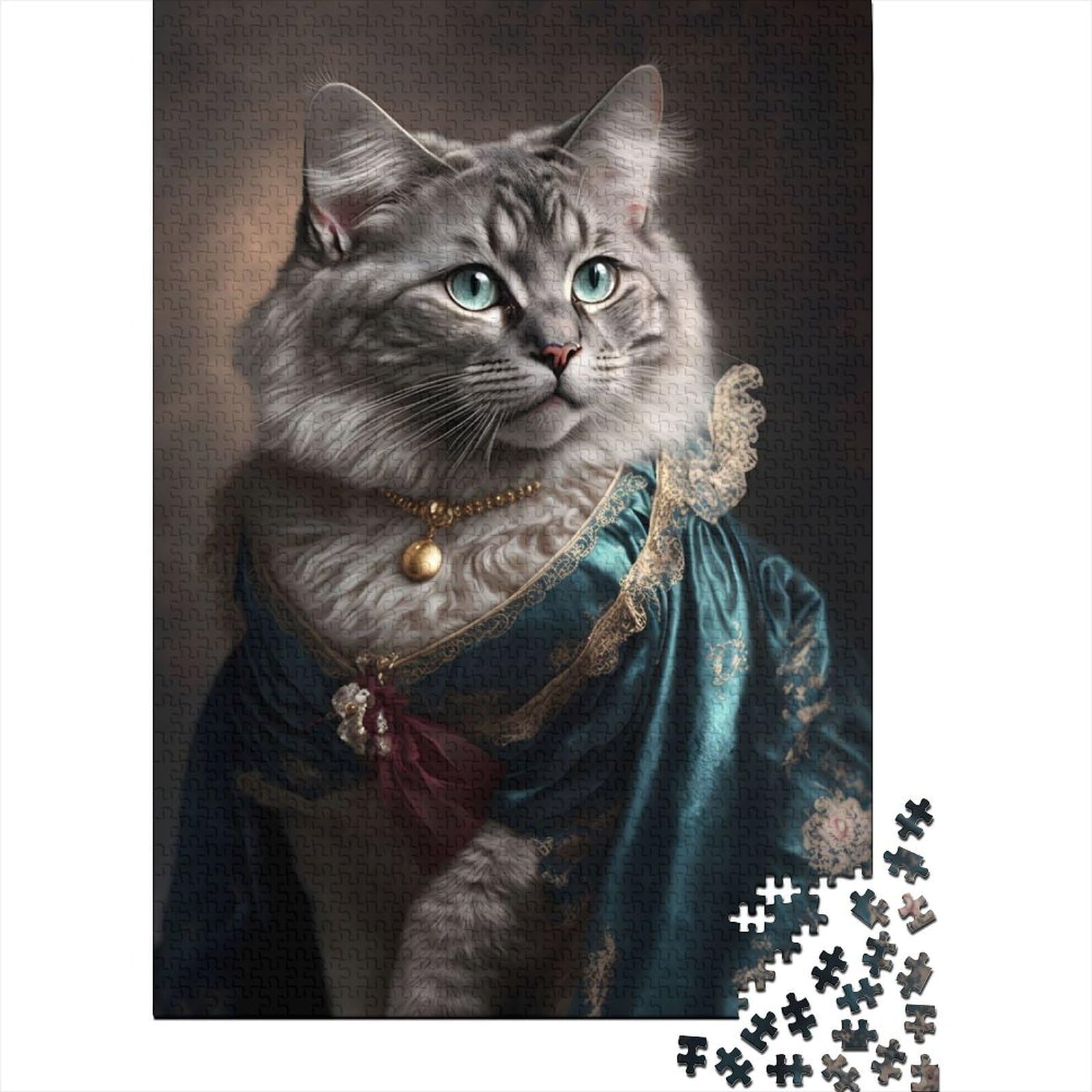 Herrliche, prächtige Katze, großes Puzzle für Erwachsene, 1000 Teile für Erwachsene, schwierige Puzzles, Holzpuzzles für Erwachsene, Teenager (Größe: 75 x 50 cm)