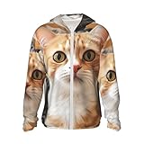 CSGJMYGS Lustiger Sonnenschutz für Katzen mit LSF 50+, leicht, langärmelig, Sonnenshirt mit Taschen, Schwarz, Größe XXXL