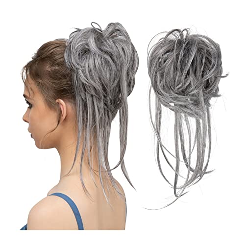 Haarteil Haargummi Zerzauste Hochsteckfrisur Messy Bun Haarteil Chignon Pferdeschwanz-Verlängerungen mit elastischem Gummiband Curly Scrunchies Pferdeschwanz-Haarteil for Frauen Haarknoten (Color : 6