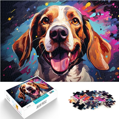 Puzzle-Geschenk, Tier-Beagle, 1000 Teile, Holzpuzzle, jedes Teil ist einzigartig – anspruchsvolles, unterhaltsames Familienspiel, 1000 Teile (50 x 75 cm)