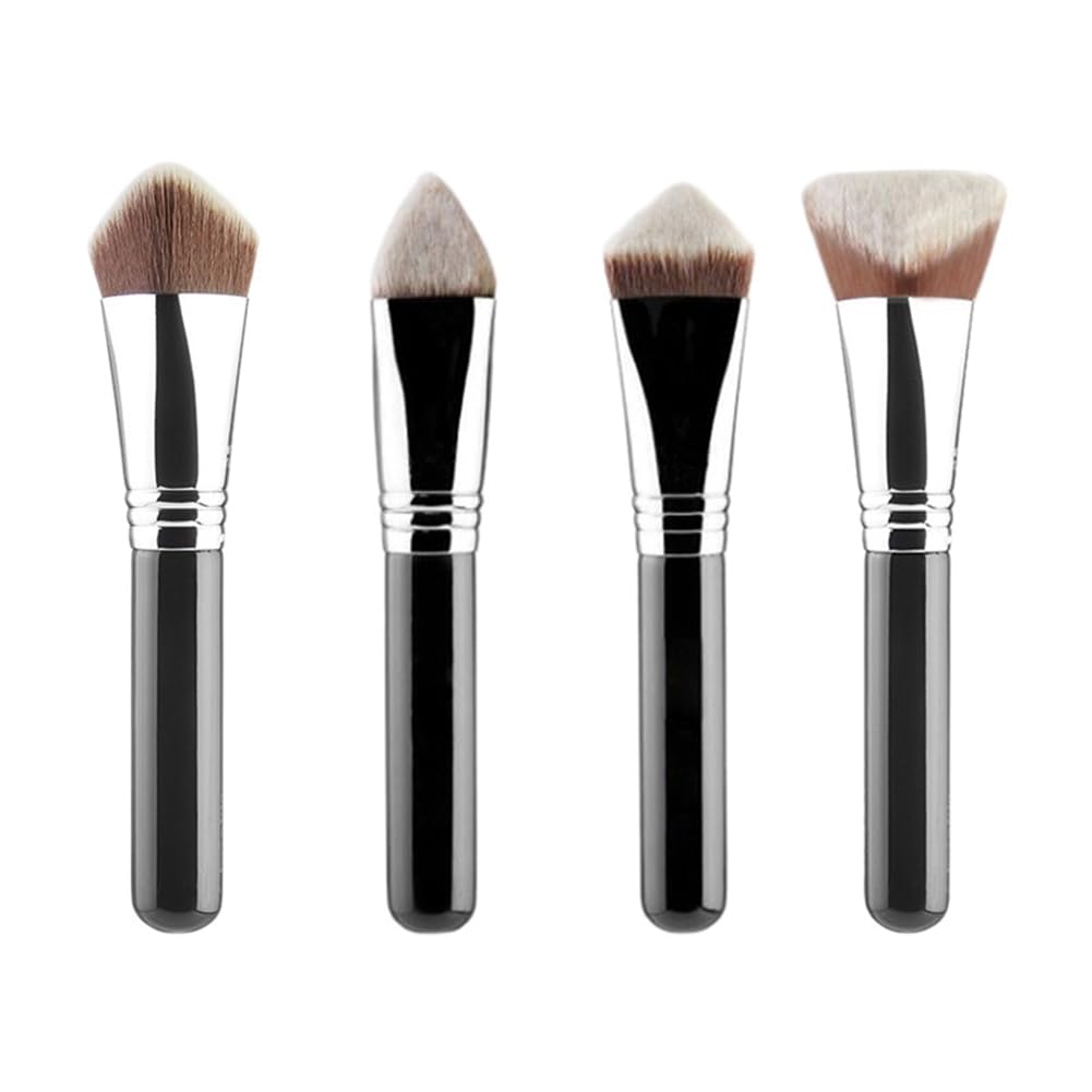 Pcivzxam 4er-Pack für Vollgesichts-Multifunktions-Grundierungspinsel, 3D-4D-Make-Up-Pinsel mit Vielen Facetten, Puder-Flüssigkeits-Concealer-Pinsel