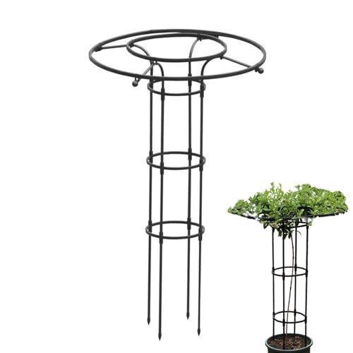 Garten-Rankgitter – PP-umwickelter Stahl, vertikales Gartenspalier, 1,8 m Topfpflanzen-Gartengitter, vertikaler Metallschirmgitterturm, Kletterspalier, Blumentöpfe, Metalldrahtpfahl für Zimmerpflanze