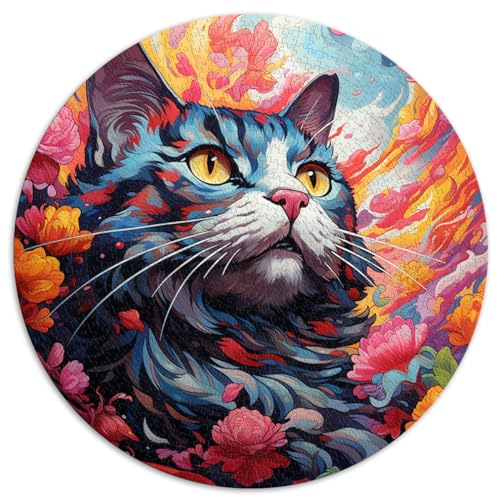 Puzzles Kirschblütenkatze 1000-teiliges Puzzle für Erwachsene 67,5 x 67,5 cm Denksport-Puzzles für Spielzeug-Puzzles Lernspiele Stressabbau-Puzzles