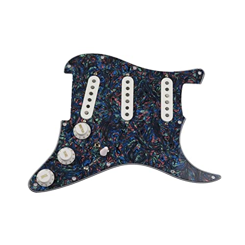 Geladenes Gitarren-Pickguard Geladene Vorgeführte Gitarren-Pickups SSS 6. 0s Stil Einzelne Spulen Alnico 5 Pickups 7-Wege-Verdrahtung Pickguard (Color : 09)