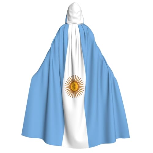 WURTON Umhang mit argentinischer Flagge, Unisex, mit Kapuze, für Damen und Herren, Vampir, Halloween, Cosplay, Karneval, Mottoparty