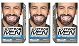 Just For Men - M55 - Pflege Brush In Color Gel für Bart, Schnurrbart, Natur Schwarz, 3er Pack