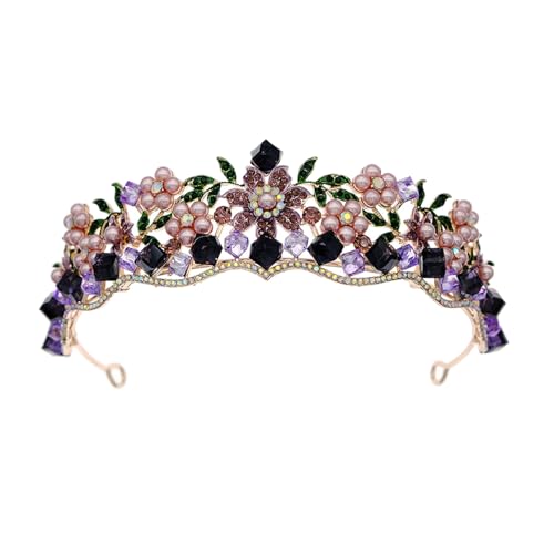 Zarte Tiaras mit floralen Nieten, unverwechselbare Metalllegierung, Blumenkronen, verziert mit funkelnden Strasssteinen für Damen