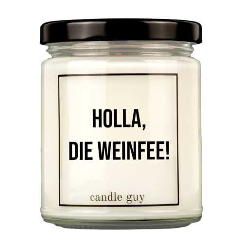 candle guy Duftkerze | Holla, die Weinfee! | Handgemacht aus 100% Sojawachs | 70 Stunden Brenndauer