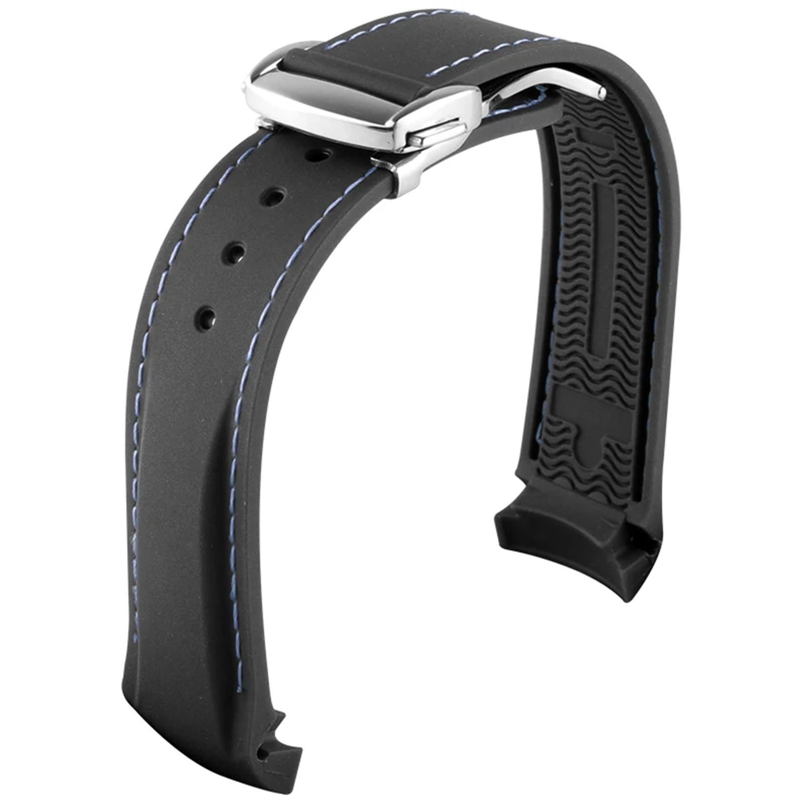 NEYENS Gummi-Uhrenarmband für Omega Seamaster Uhrenarmbänder mit Faltschnalle, 20 mm / 22 mm, gebogenes Ende, Silikon-Armbänder, 22 mm, Achat