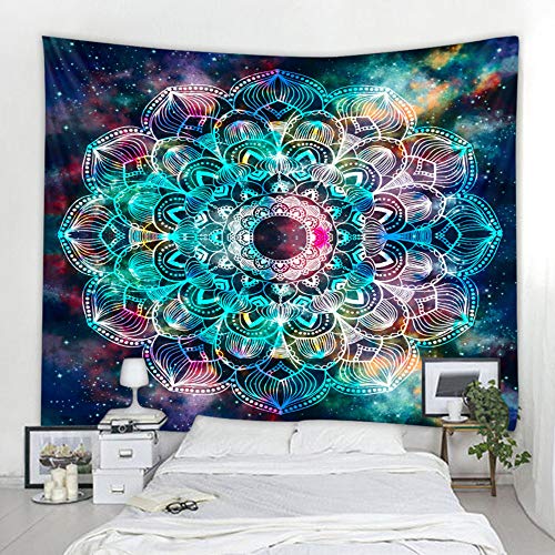 Nicole Knupfer Wandteppich Mandala Tuch Wandtuch Indisch Bohemien Hippie Wandteppich Wandteppich Wandbehang Tapisserie Werfen Strandtuch Picknick Matte (O,200cmx180cm)