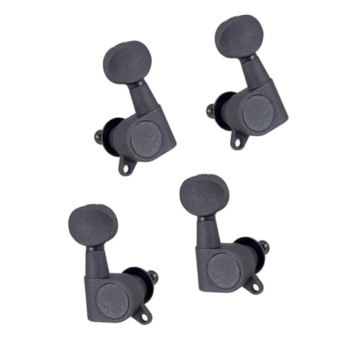 Strings Tuning Pegs Mechaniken Für Gitarre 4-saitige Gitarren-Stimmstifte, Stimmstifte, Ersatz-Ukulele-Teile, Zubehör (Color : Matte Black)