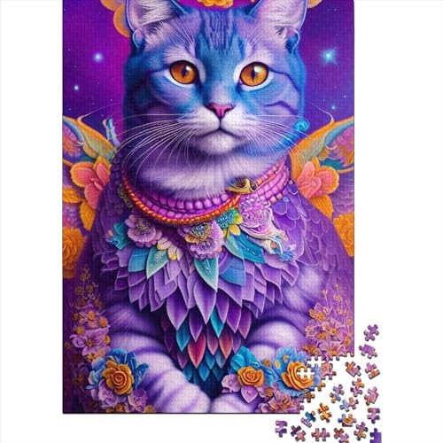 Fantasy-Katzen-Puzzle, Puzzle für Erwachsene und Teenager, 500 große Teile, Puzzle für Erwachsene, Lernspiel, Herausforderungsspielzeug, 52 x 38 cm