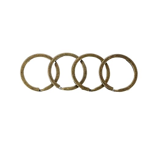 100 Stück DIY Schlüsselanhänger Metall Vintage Bronze Nickel Split Schlüsselanhänger Schlüsselanhänger 20 mm-35 mm Anschlüsse (Color : Antique bronze, Size : 20mm)