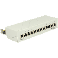 DeLock Desktop Patchpanel 12 Port Cat.6 grau