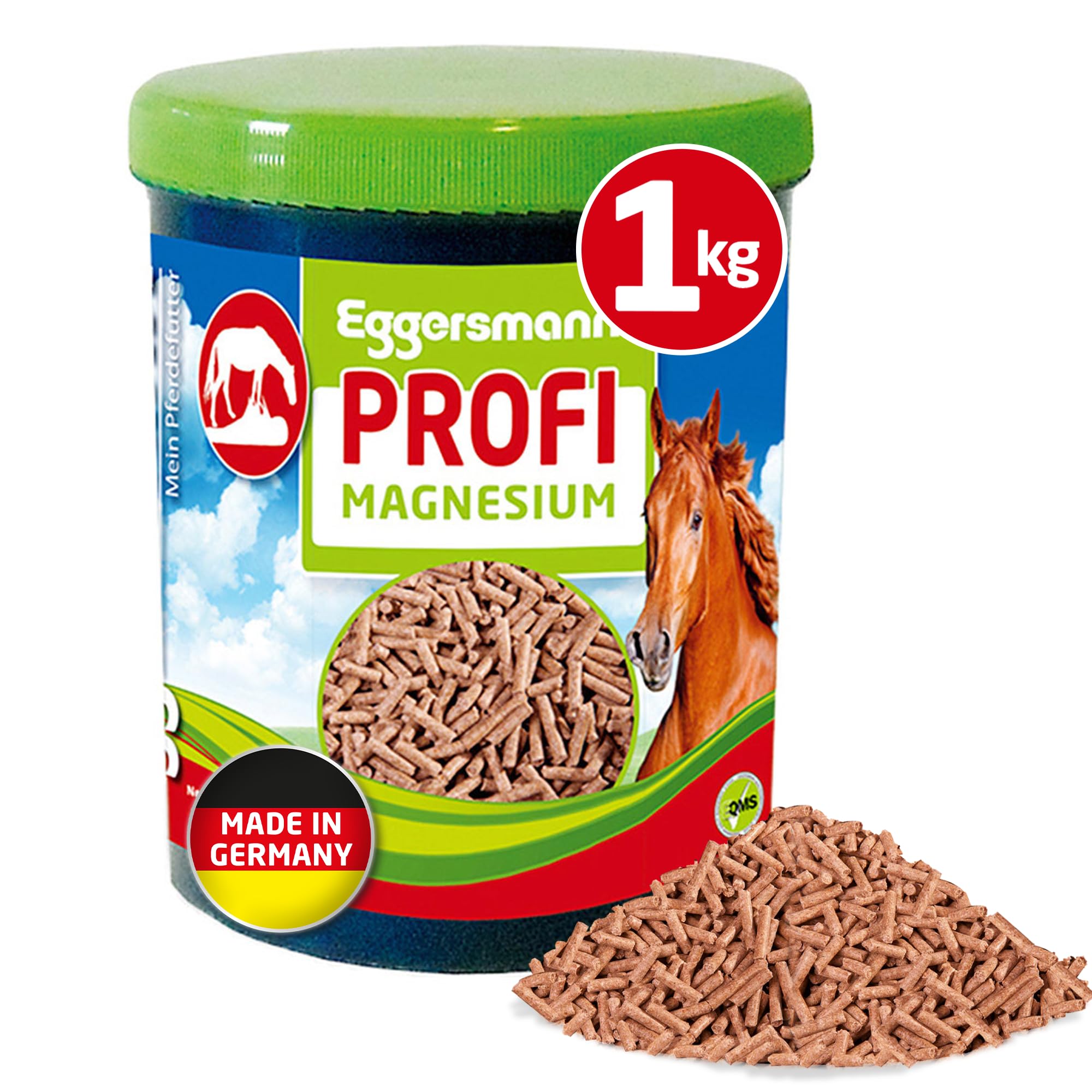 Eggersmann Mein Pferdefutter Profi Magnesium 1 kg – Ergänzungsfuttermittel für Pferde – Zur Unterstützung der Muskulatur & Entspannung – Konzentrat mit Magnesium, Tryptophan und B-Vitaminen