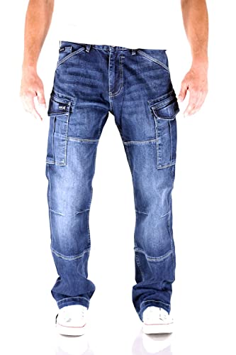 Big Seven Brian Dark Aged Cargo Herren Jeans, Hosengröße:W42/L32