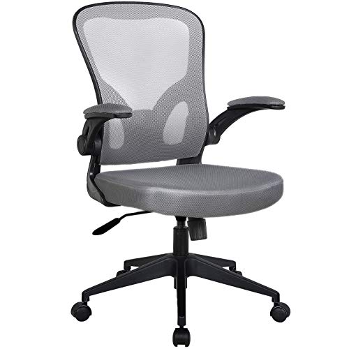 Trisens Bürostuhl Ergonomisch Drehstuhl Schreibtischstuhl Mesh Netzstoff Office Stuhl, Farbe:Schwarz/Grau ohne Kopfstütze