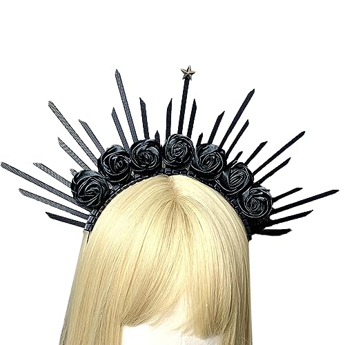 Qaonsciug Gothic-Stirnband, Prinzessinnen-Kopfschmuck, Festzug, Abschlussball, Party, Spikes, Vintage-Haar für Gottheiten