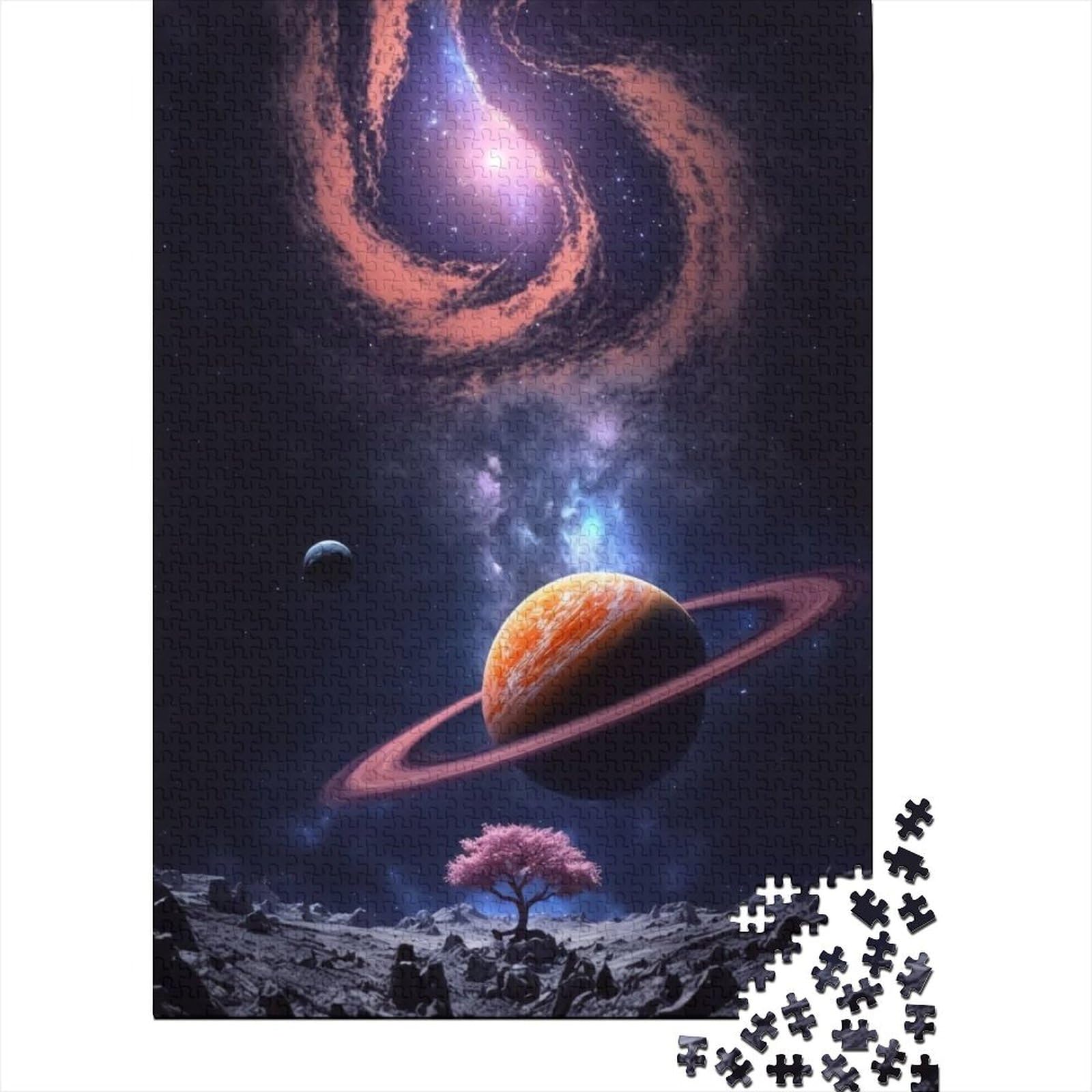 Puzzle für Erwachsene, 500 Teile, „Jenseits der Ringe“, Puzzle für Erwachsene, Holzbrett-Puzzle, anspruchsvolles Spiel, Größe: 52 x 38 cm