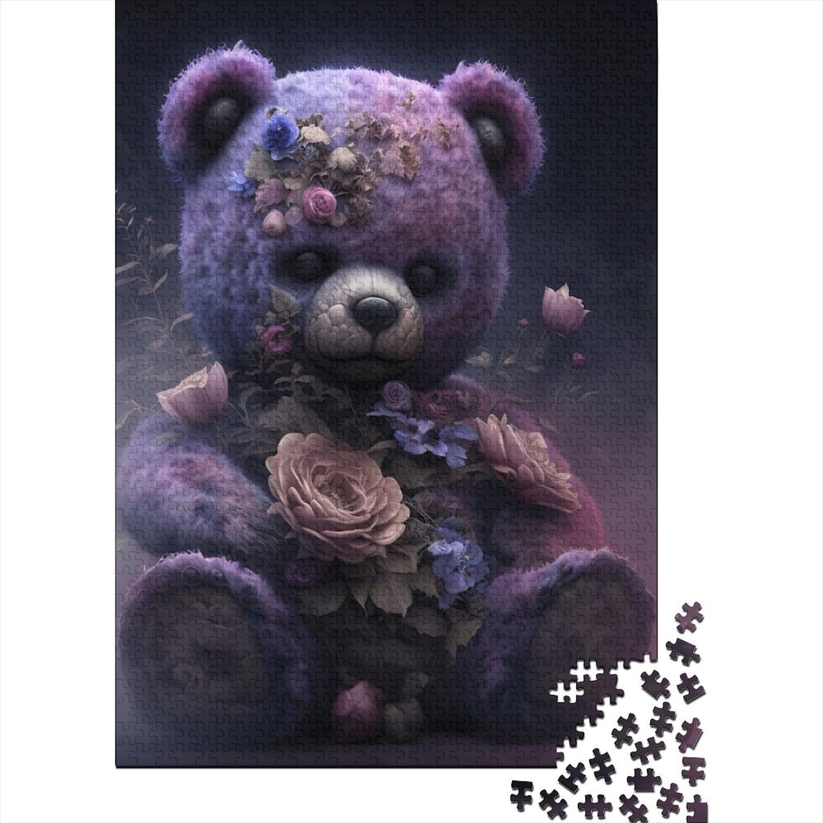 Sinister Teddy Holzpuzzle für Erwachsene Puzzle-Spielzeug Puzzle für Erwachsene 1000 Teile Entspannungspuzzle-Spiele-Denksport-Puzzle (Größe: 75 x 50 cm)