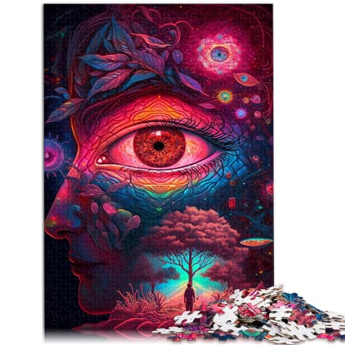 Spielgeschenk Puzzle psychedelische Kunst für Erwachsene 1000 Teile Puzzle Geschenke Holzpuzzles herausfordernd zu vervollständigen, aber lustig und humorvoll 1000 Stück (50x75cm)