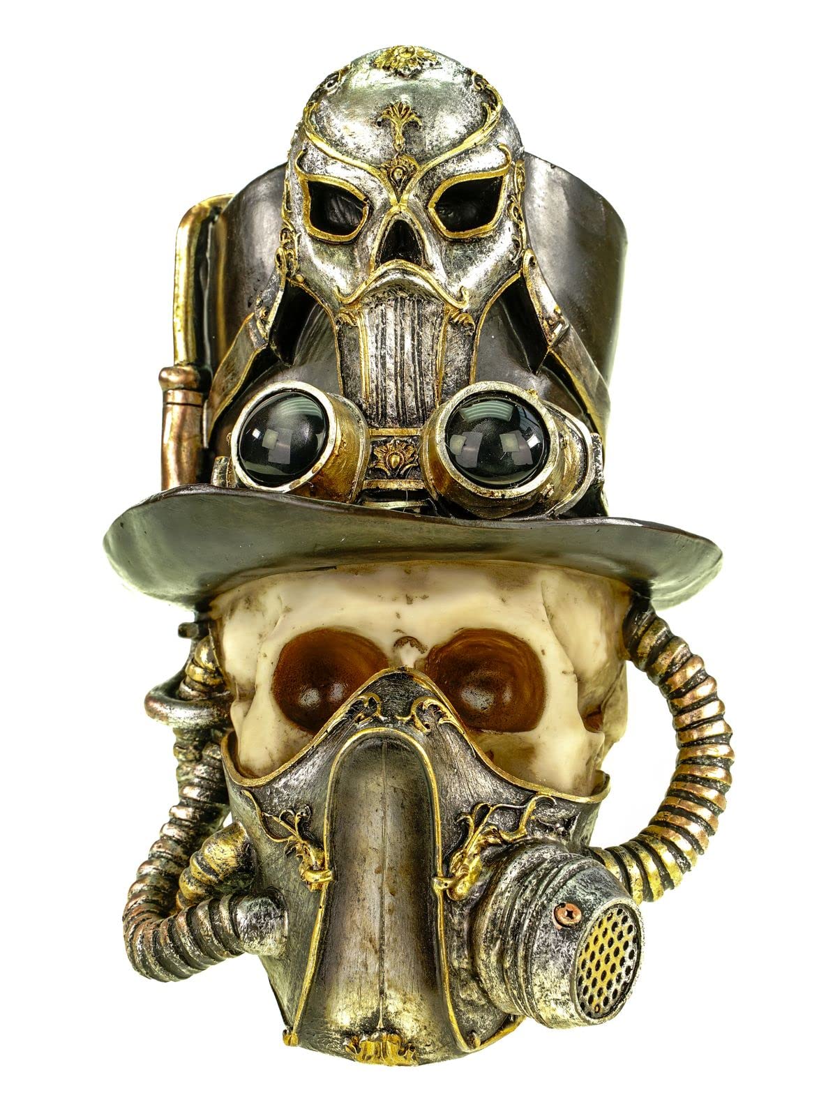 Vogler Totenschädel Steampunkschädel mit Brille und Gasmaske Steam Punk Totenkopf Schädel