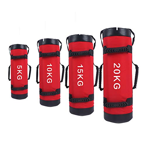 YZBBSH Power Bag Fitness Gewichtstasche Sandsäcke Mit 6 Griffen & Reißverschluss Hochleistungs Verstellbare Gewichtssack Sandbag 5KG - 30KG,Rot,20kg